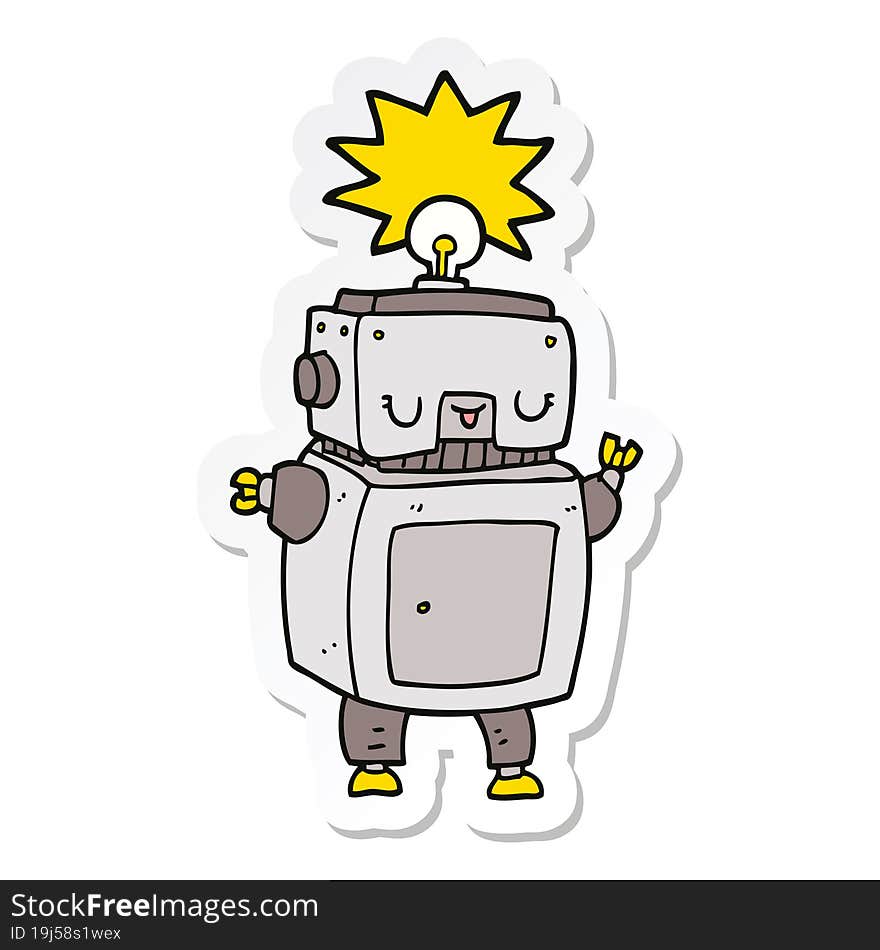 sticker of a cartoon robot