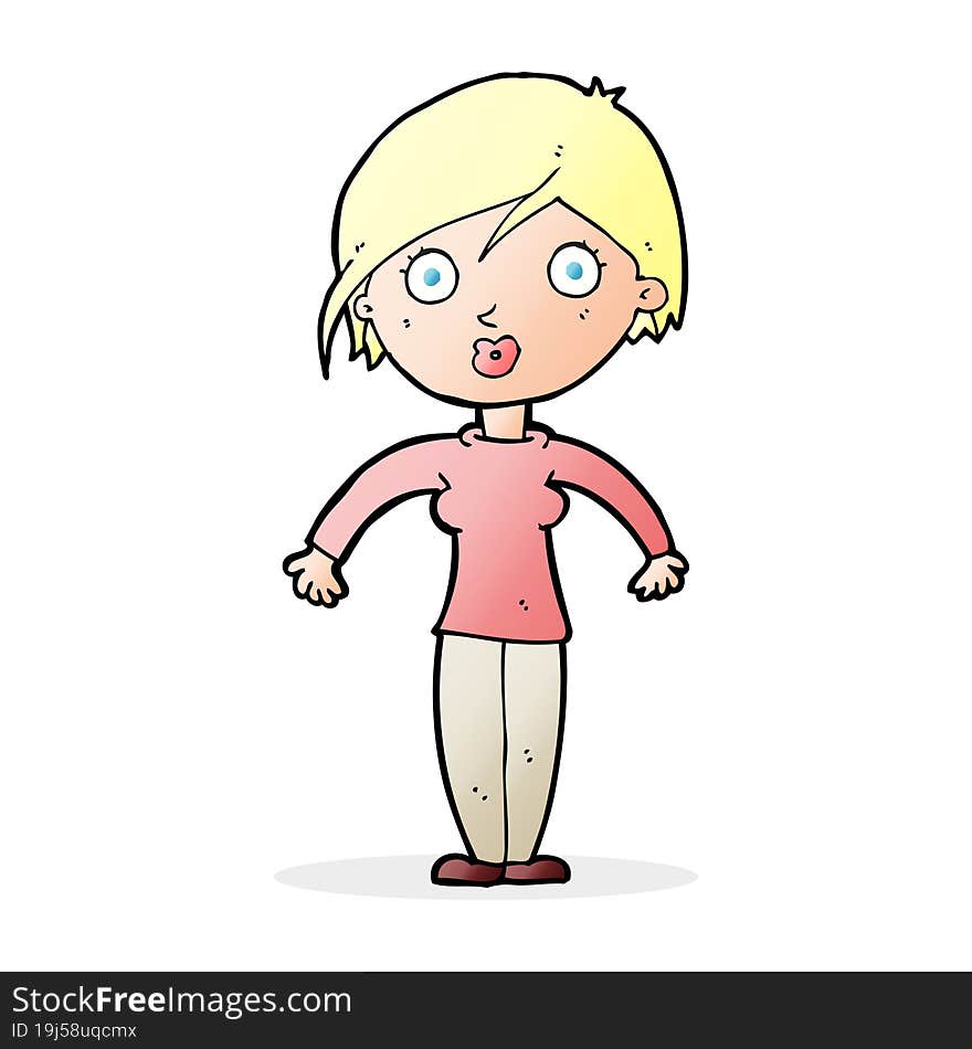 cartoon surprised woman