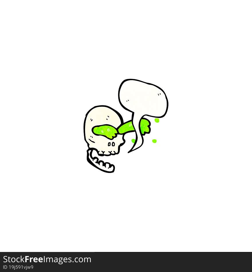 Cartoon Slime Squirting Skull Cartoon