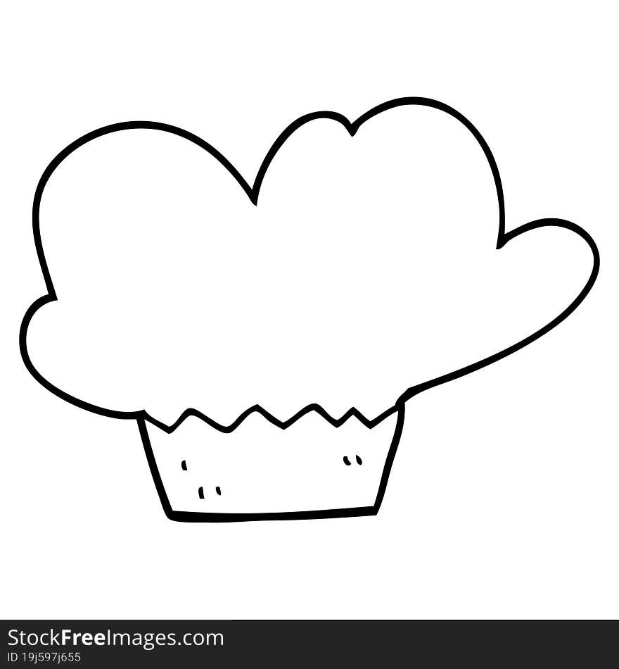 Line Drawing Cartoon Muffin