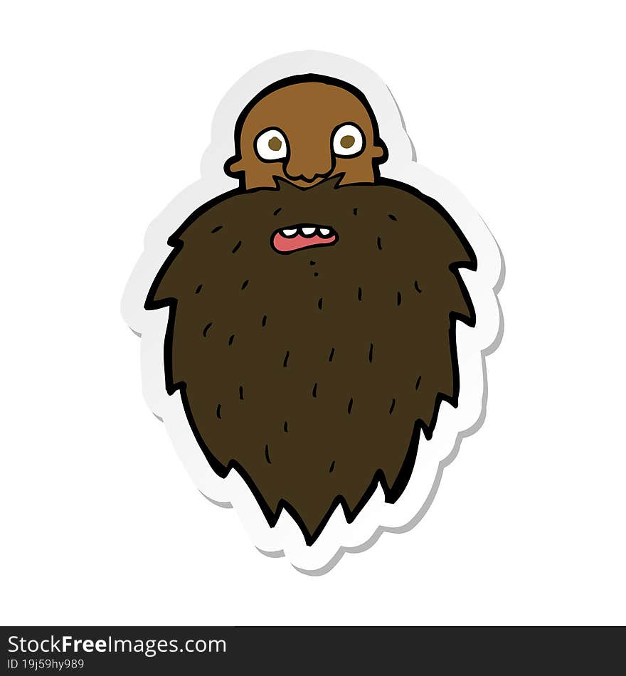 sticker of a cartoon bearded man