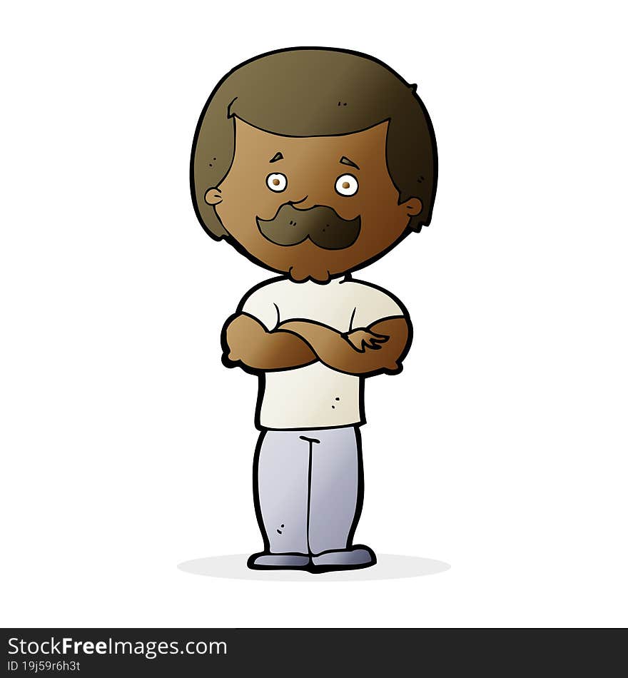 cartoon manly mustache man