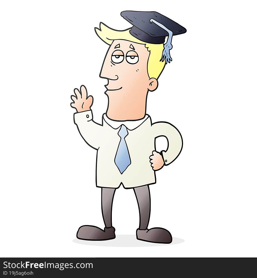 freehand drawn cartoon graduate