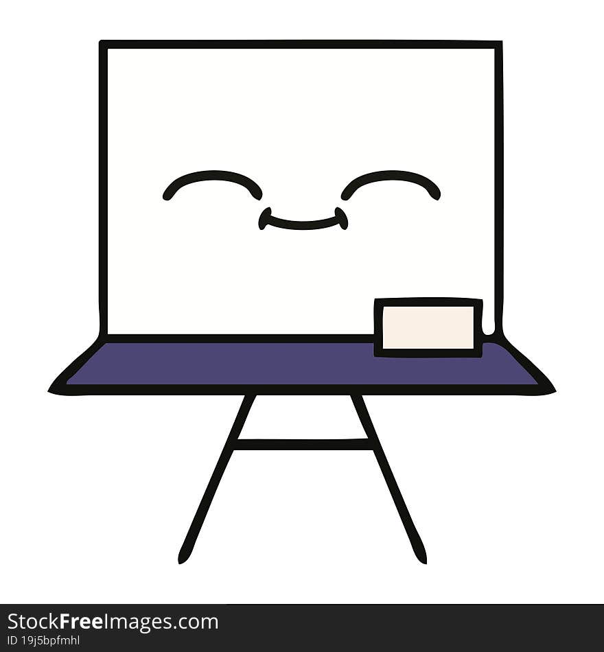 cute cartoon of a white board. cute cartoon of a white board