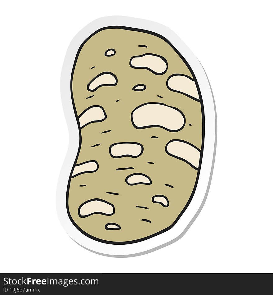 Sticker Of A Cartoon Potato