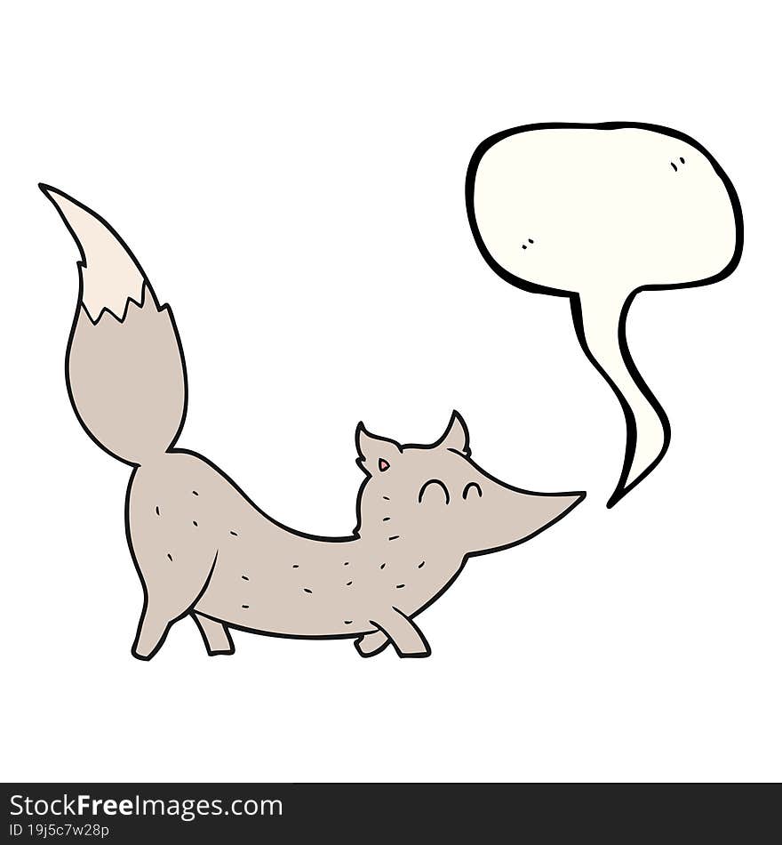 speech bubble cartoon little wolf