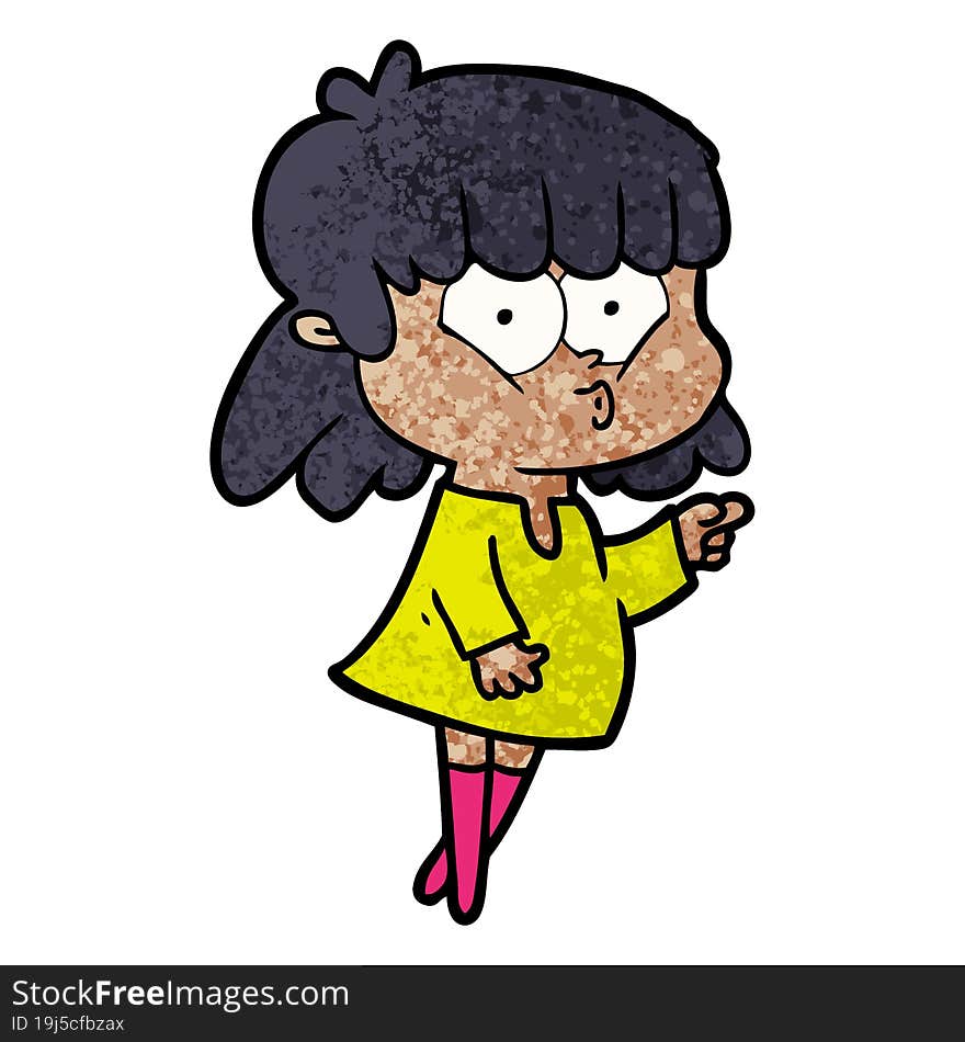 cartoon whistling girl. cartoon whistling girl