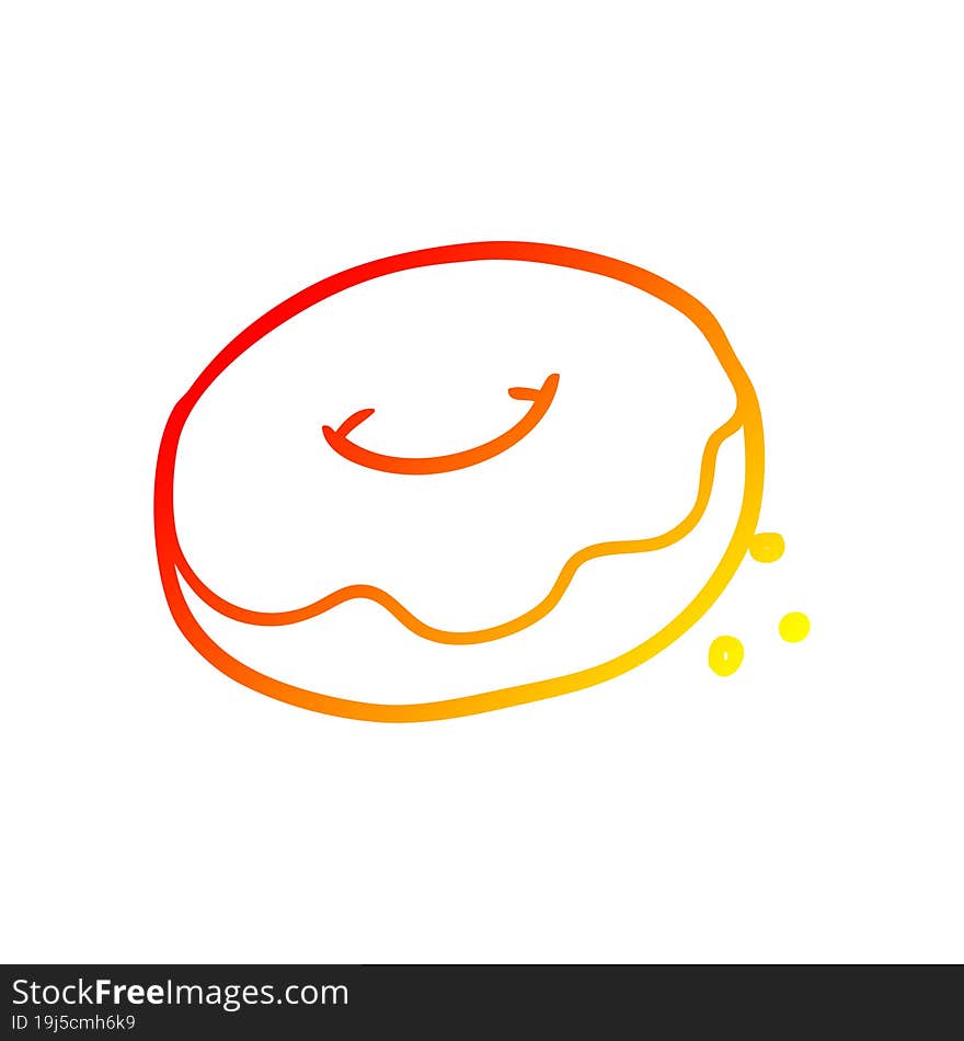 warm gradient line drawing donut with sprinkles