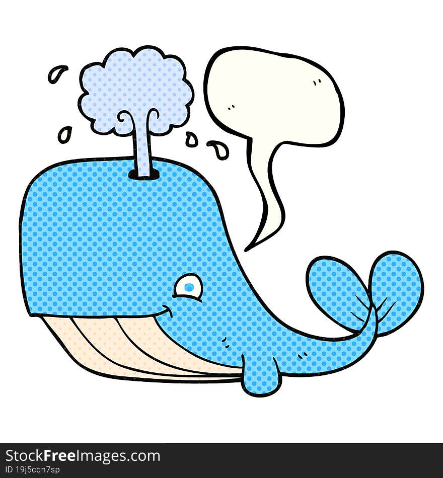 comic book speech bubble cartoon whale spouting water