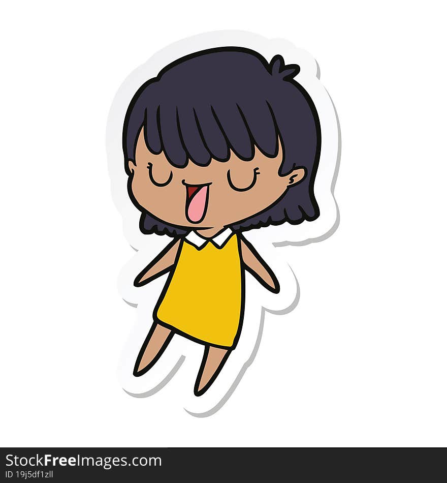 sticker of a cartoon woman