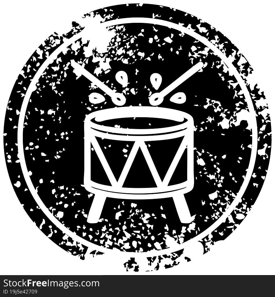 beating drum distressed icon