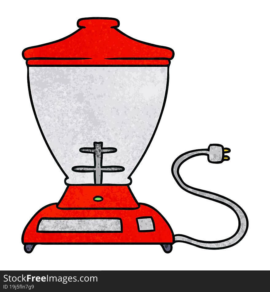 textured cartoon doodle of a food blender