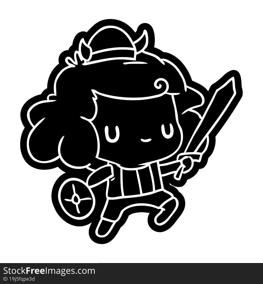 cartoon icon kawaii cute viking child