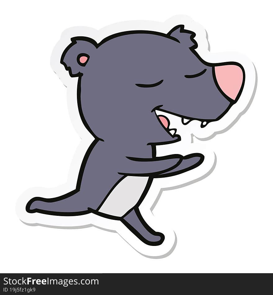 sticker of a cartoon bear