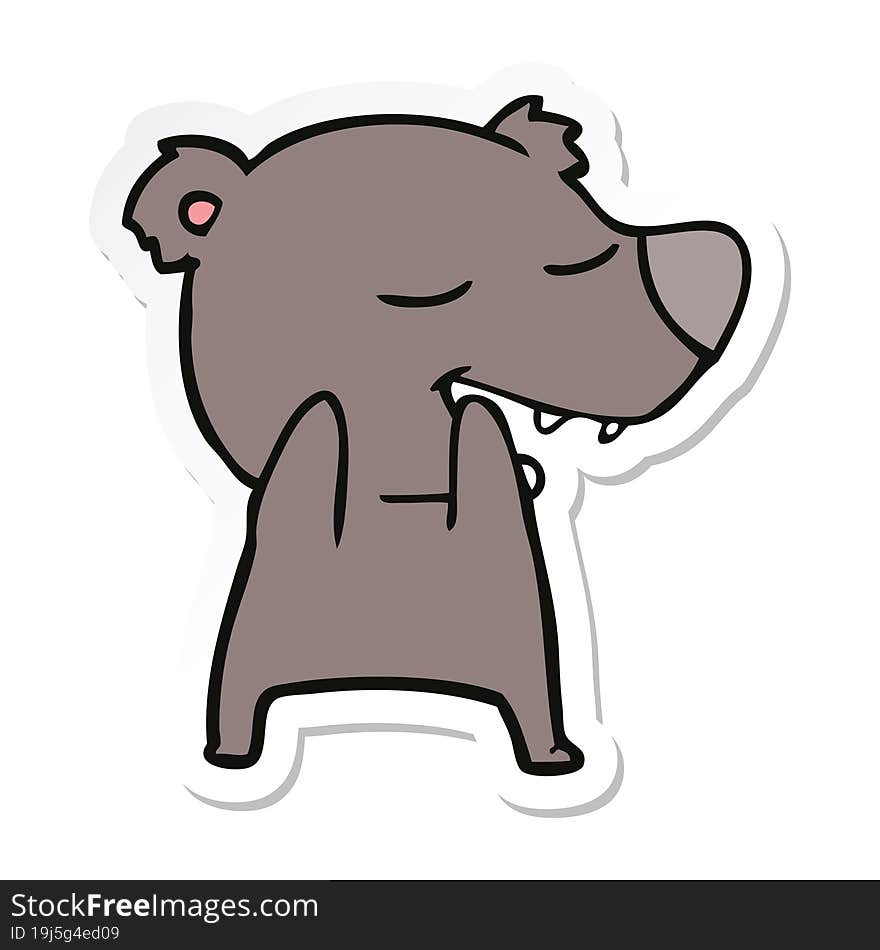 Sticker Of A Cartoon Bear