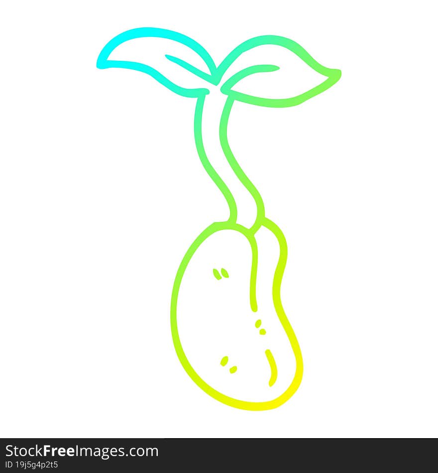 cold gradient line drawing cartoon seedling