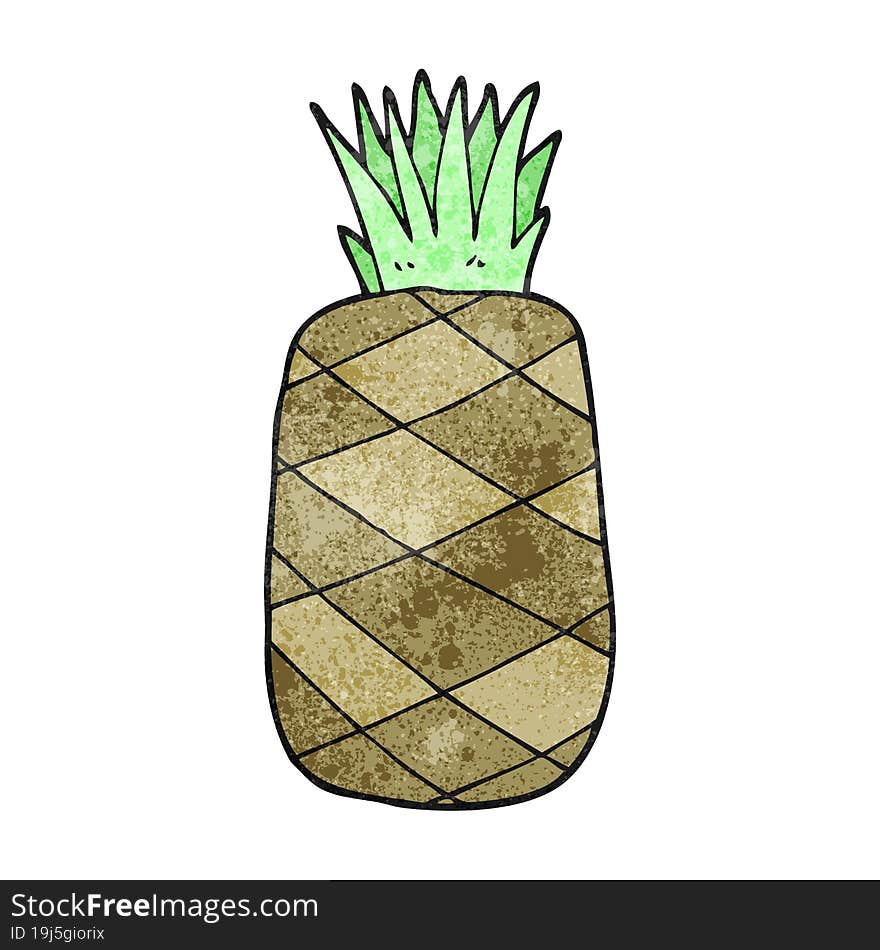 Textured Cartoon Pineapple