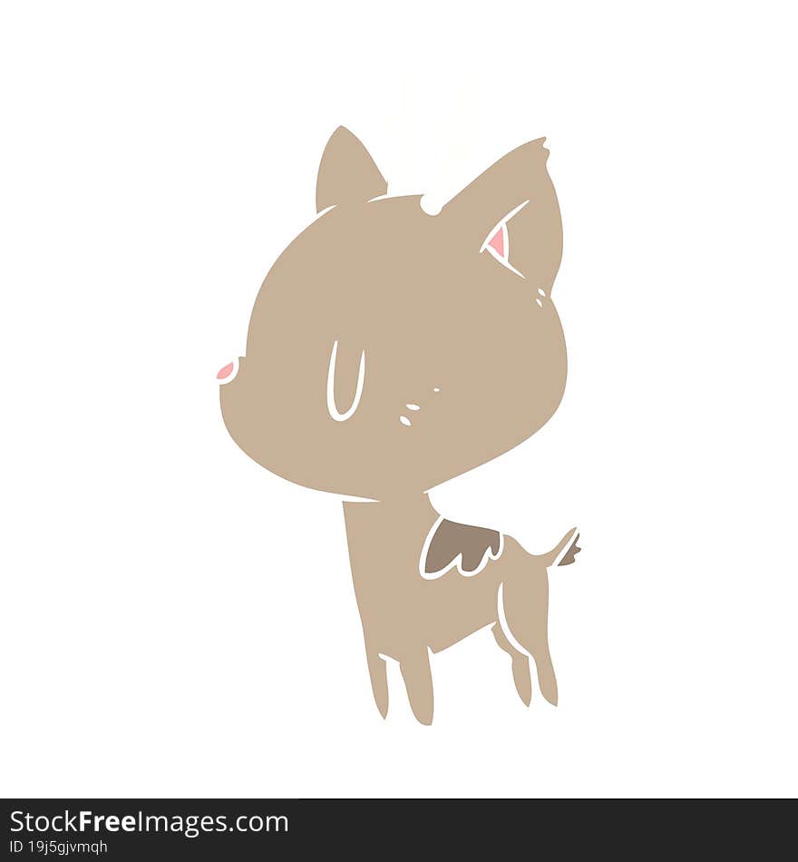 cute flat color style cartoon deer