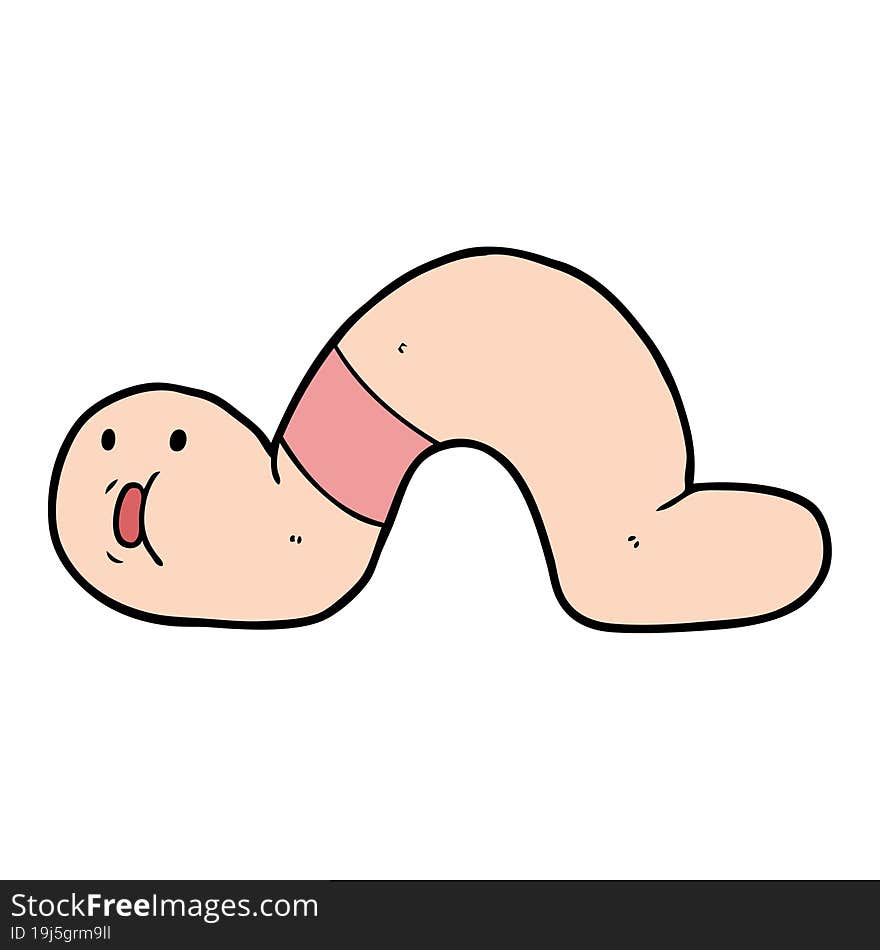 cartoon surprised worm. cartoon surprised worm