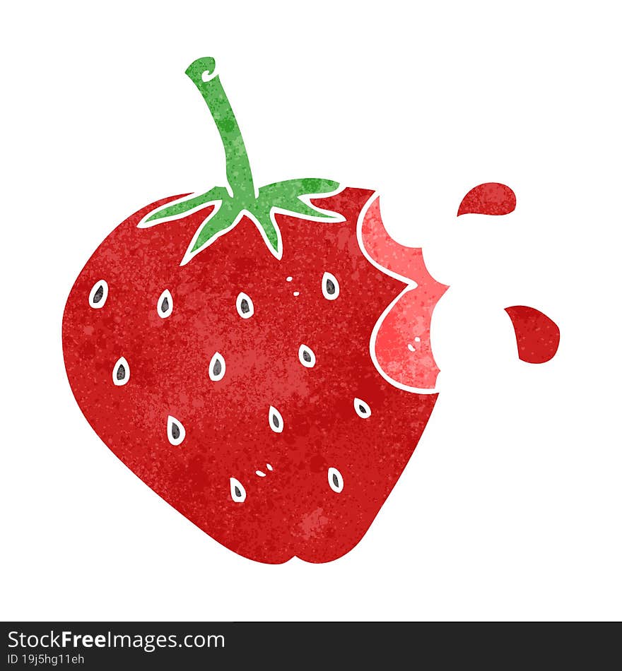 freehand retro cartoon strawberry