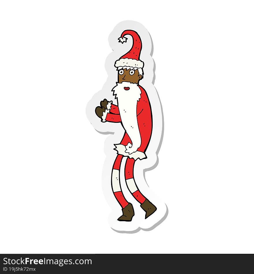 sticker of a cartoon santa claus