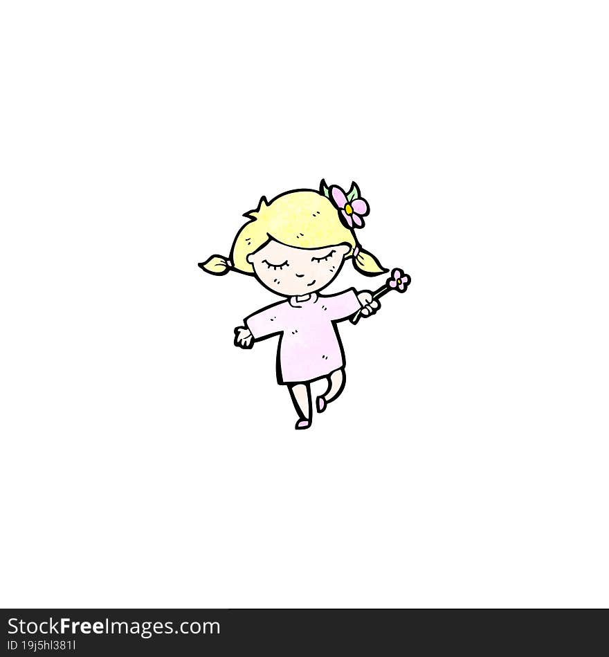 cartoon happy blond girl