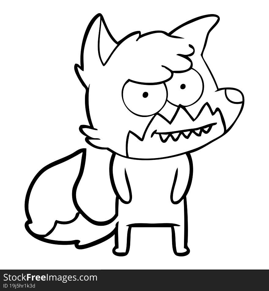 cartoon grinning fox. cartoon grinning fox