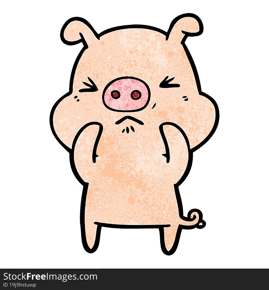 cartoon angry pig. cartoon angry pig