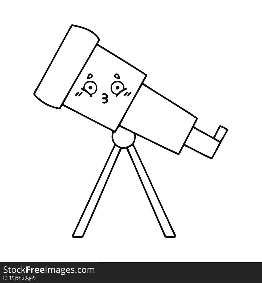 line drawing cartoon telescope