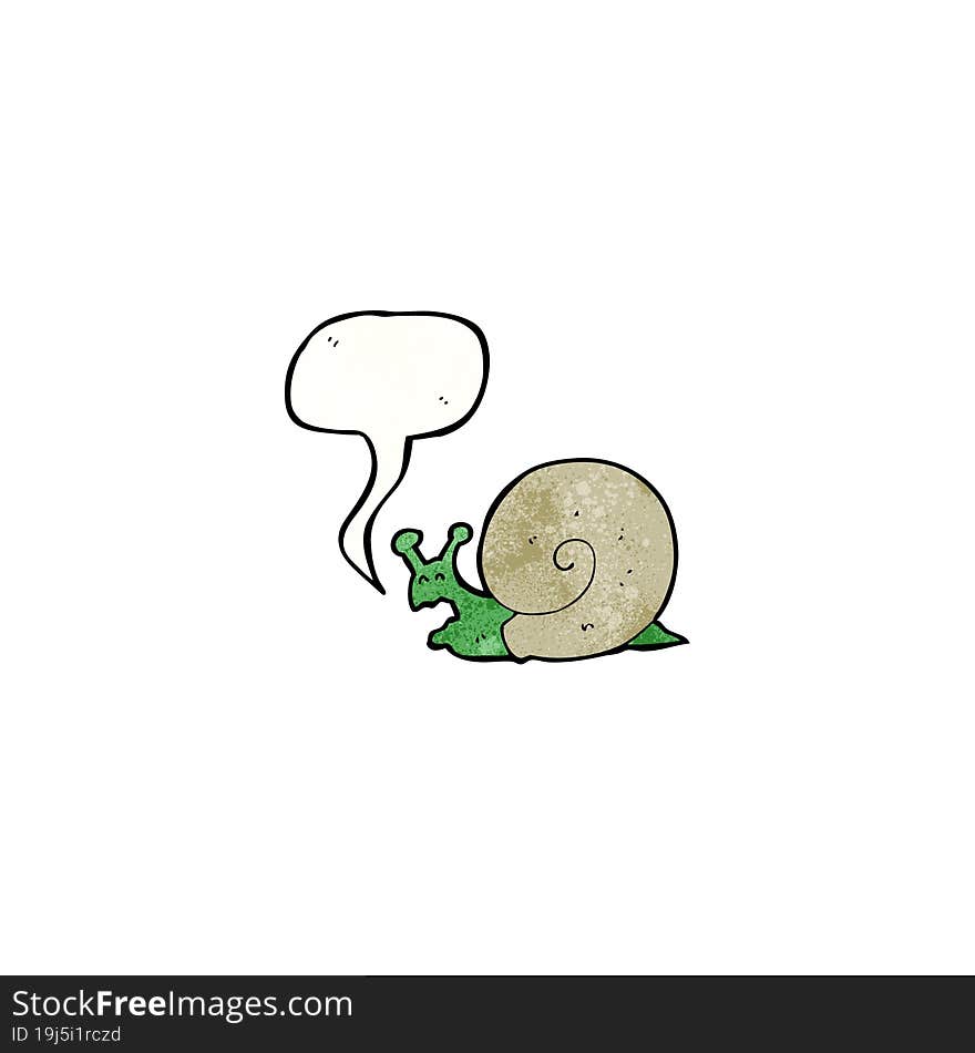 Snail With Speech Bubble Cartoon