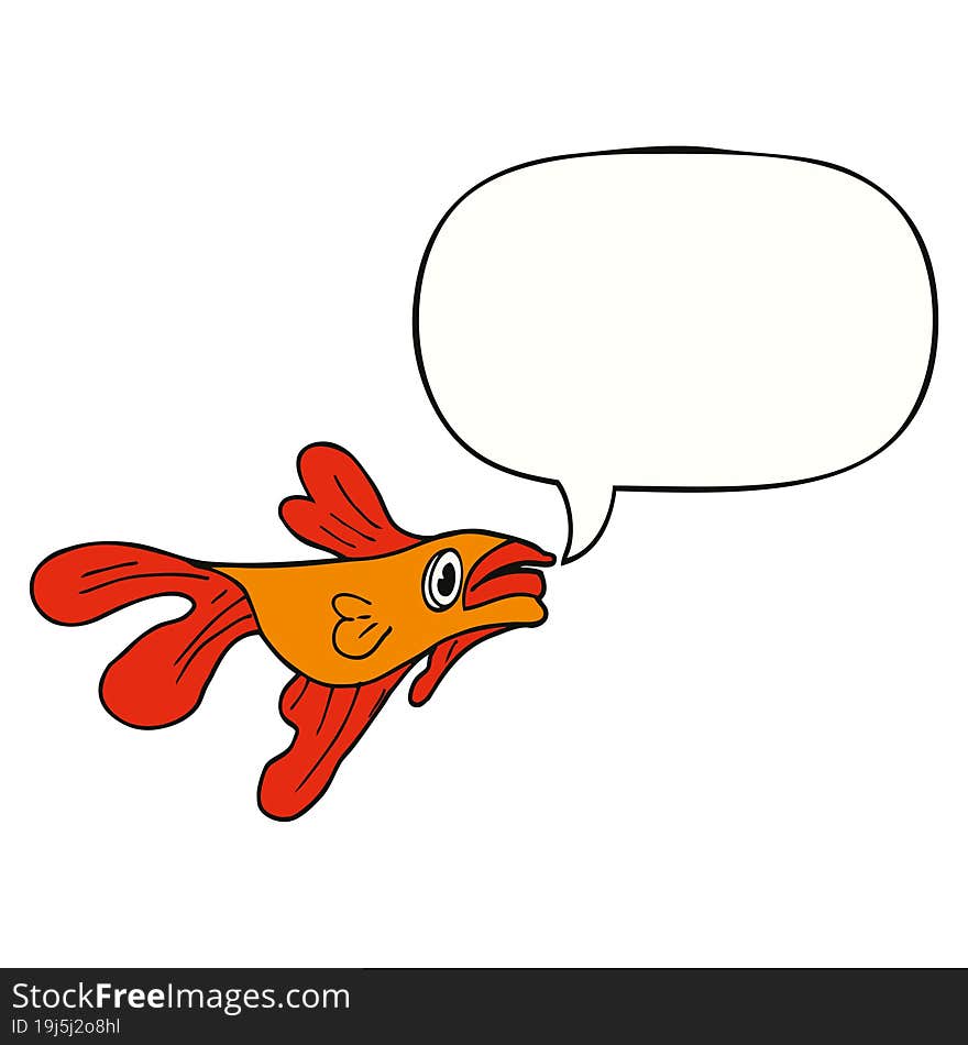 cartoon fighting fish with speech bubble. cartoon fighting fish with speech bubble