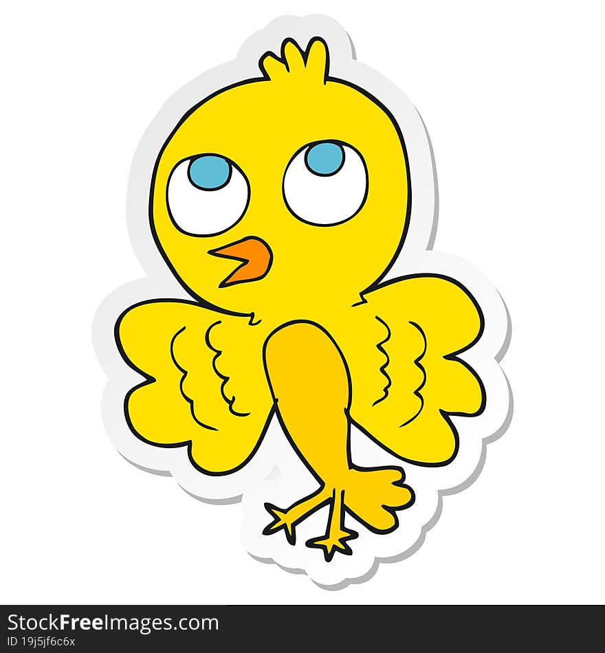 sticker of a cartoon bird