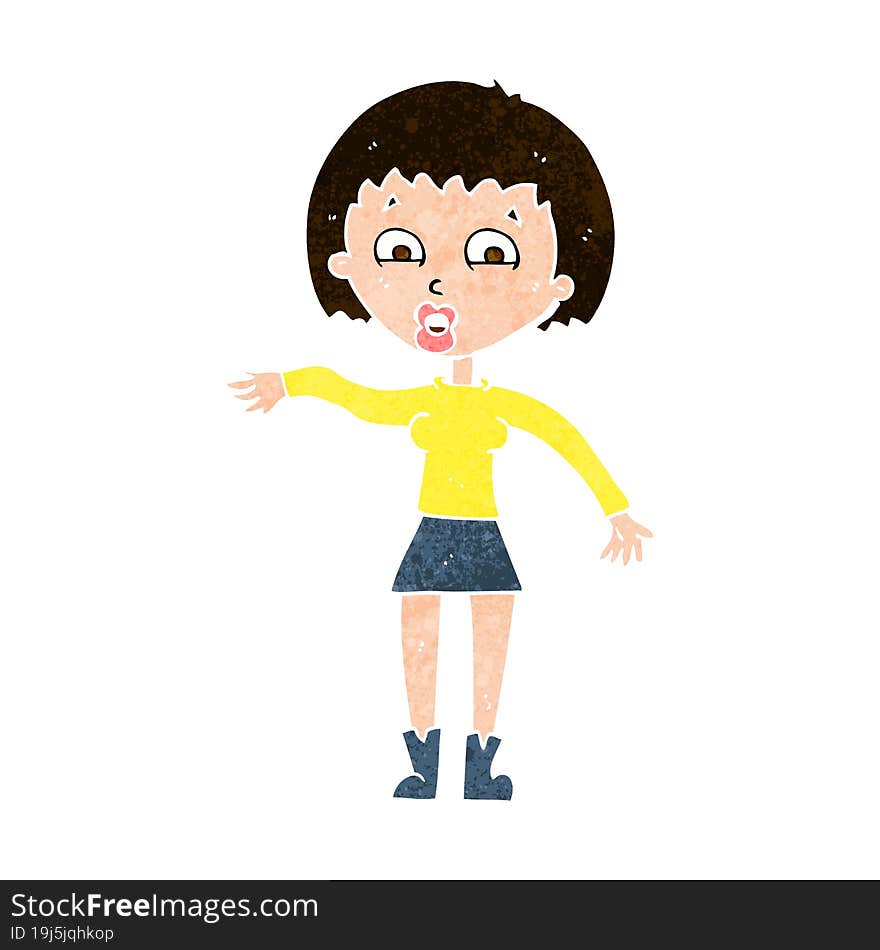 Cartoon Surprised Woman