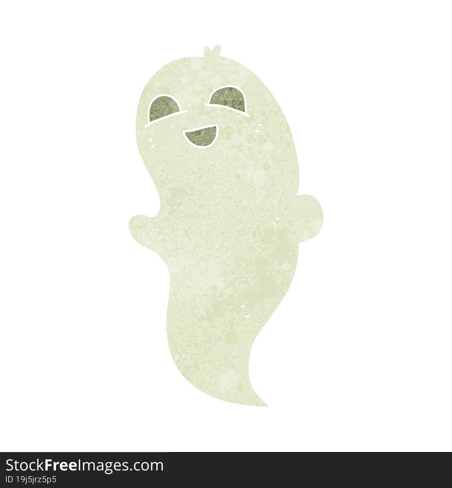 retro cartoon halloween ghost