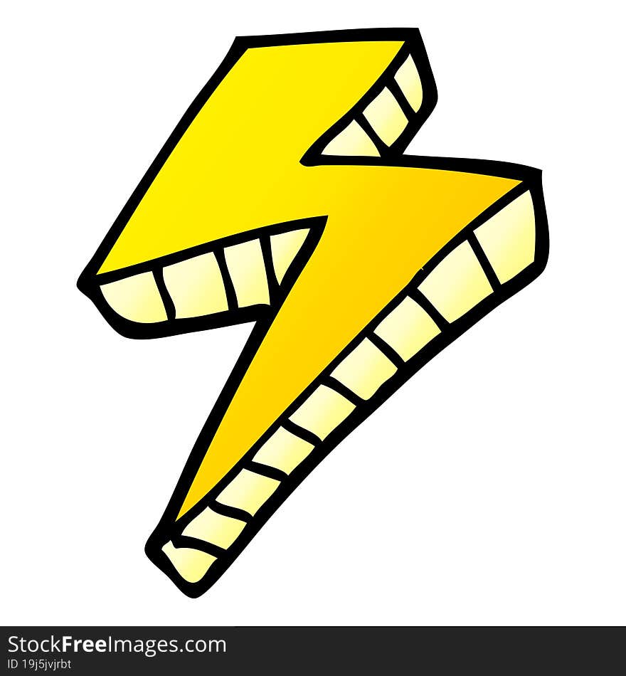 Cartoon Doodle Lightening Bolt