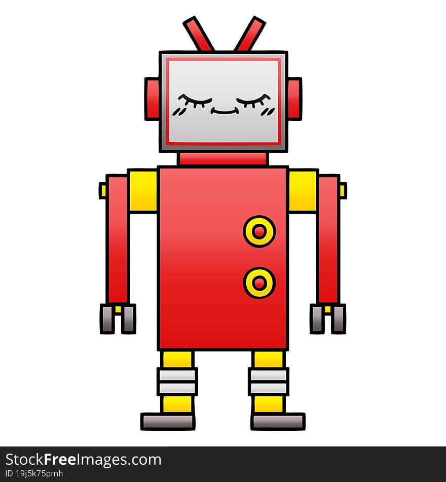 Gradient Shaded Cartoon Robot