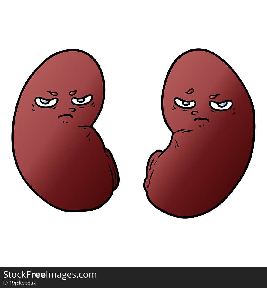 cartoon irritated kidneys. cartoon irritated kidneys