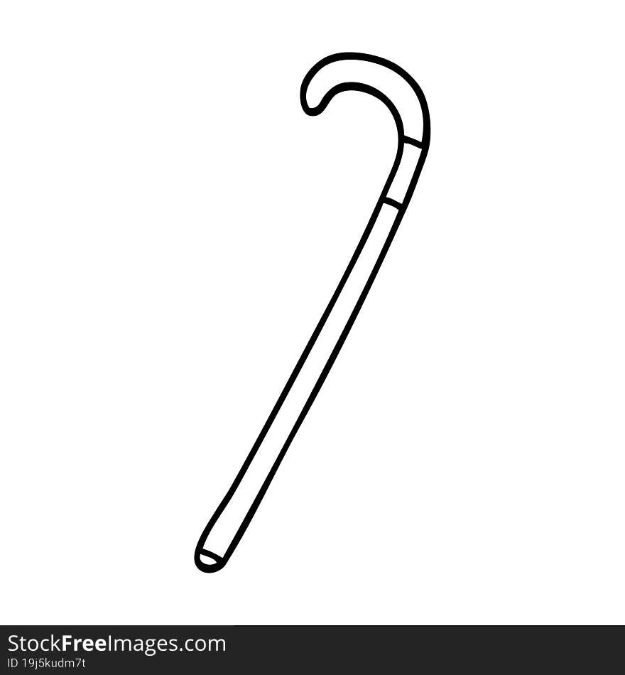 line drawing cartoon walking stick