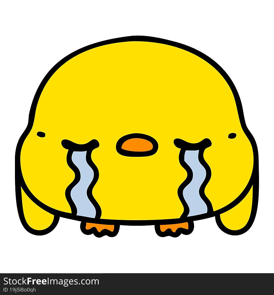 cute cartoon baby bird crying