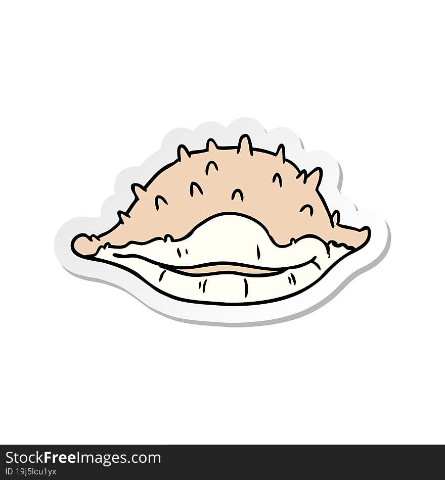 hand drawn sticker cartoon doodle of a sea shell