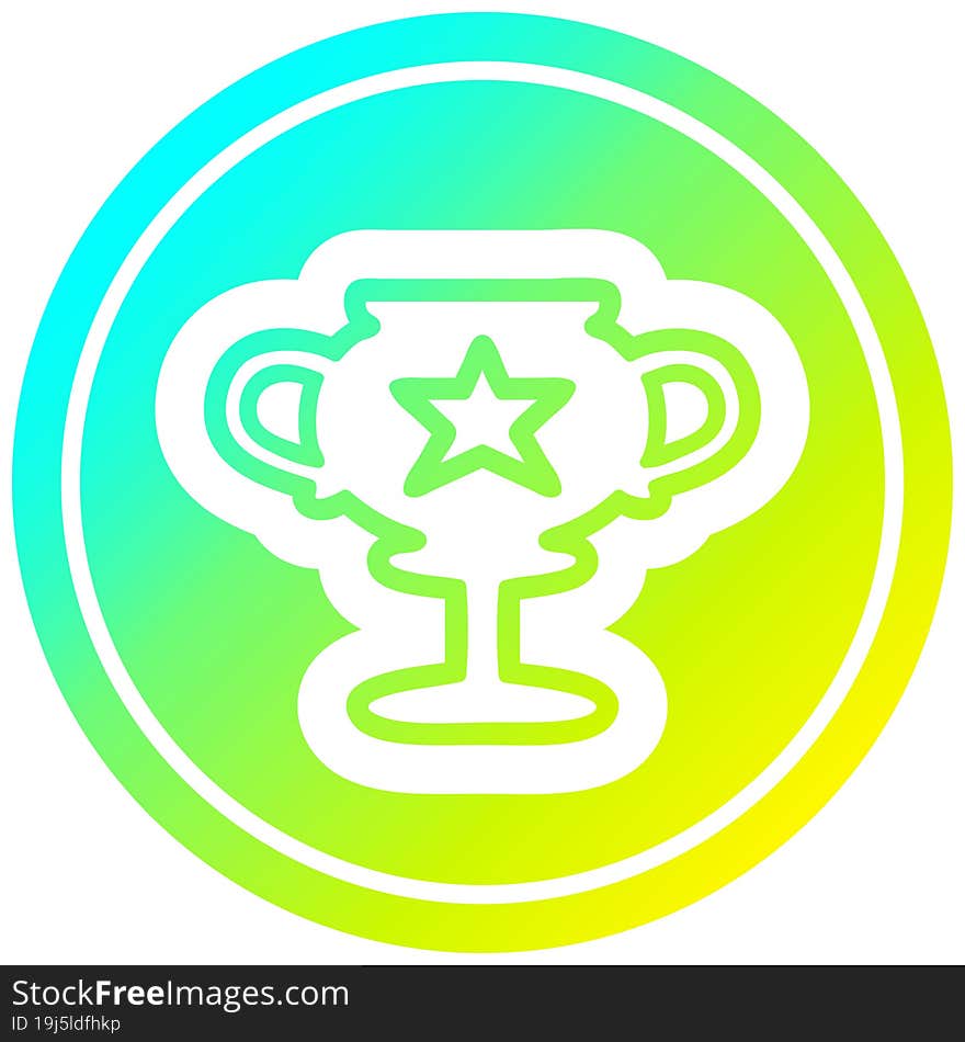 trophy cup circular in cold gradient spectrum