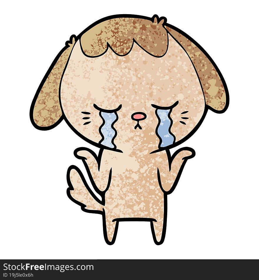 cartoon crying dog. cartoon crying dog