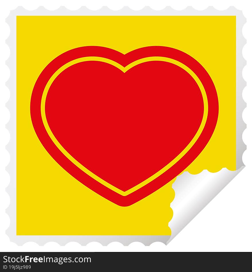 heart square peeling sticker