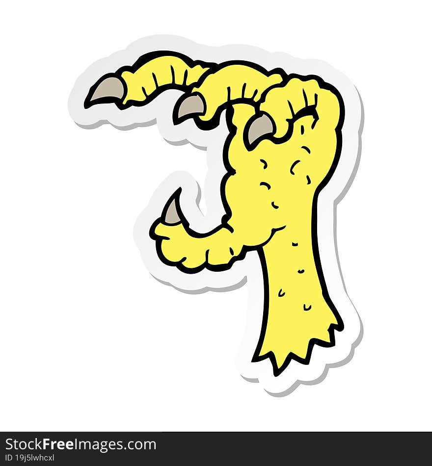 sticker of a cartoon eagle claw