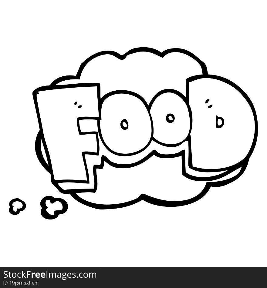 thought bubble cartoon word food