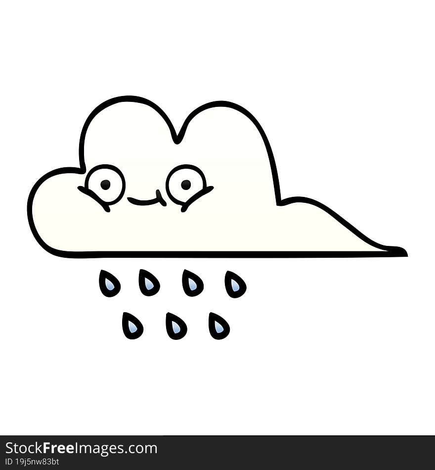 gradient shaded cartoon rain cloud