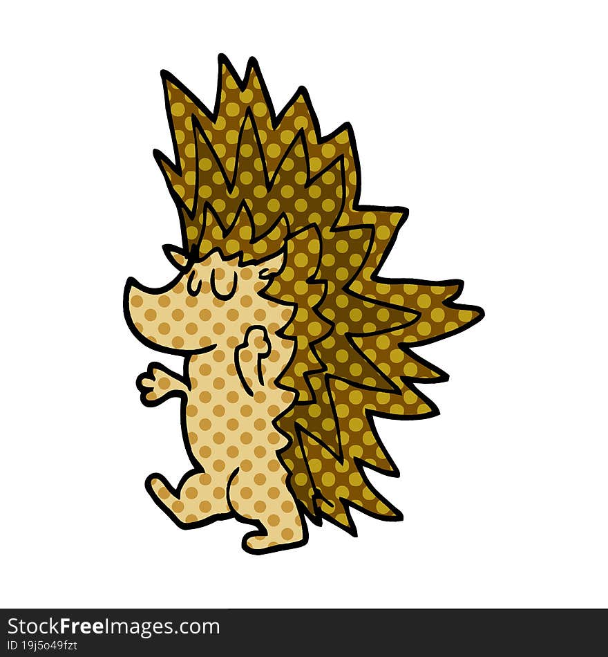 cartoon doodle spiky hedgehog