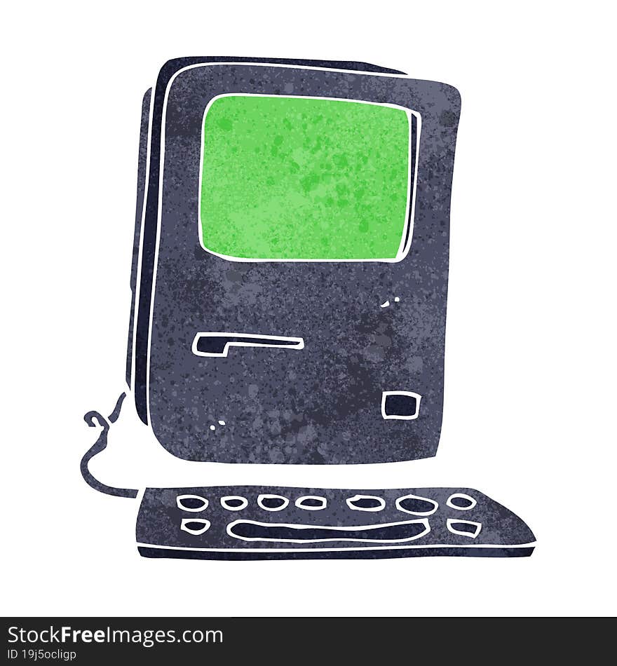 Cartoon Old Computer