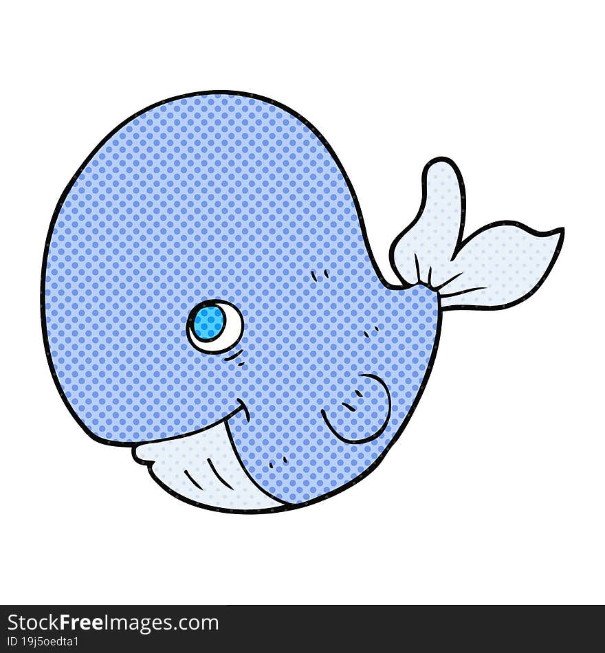 cartoon happy whale