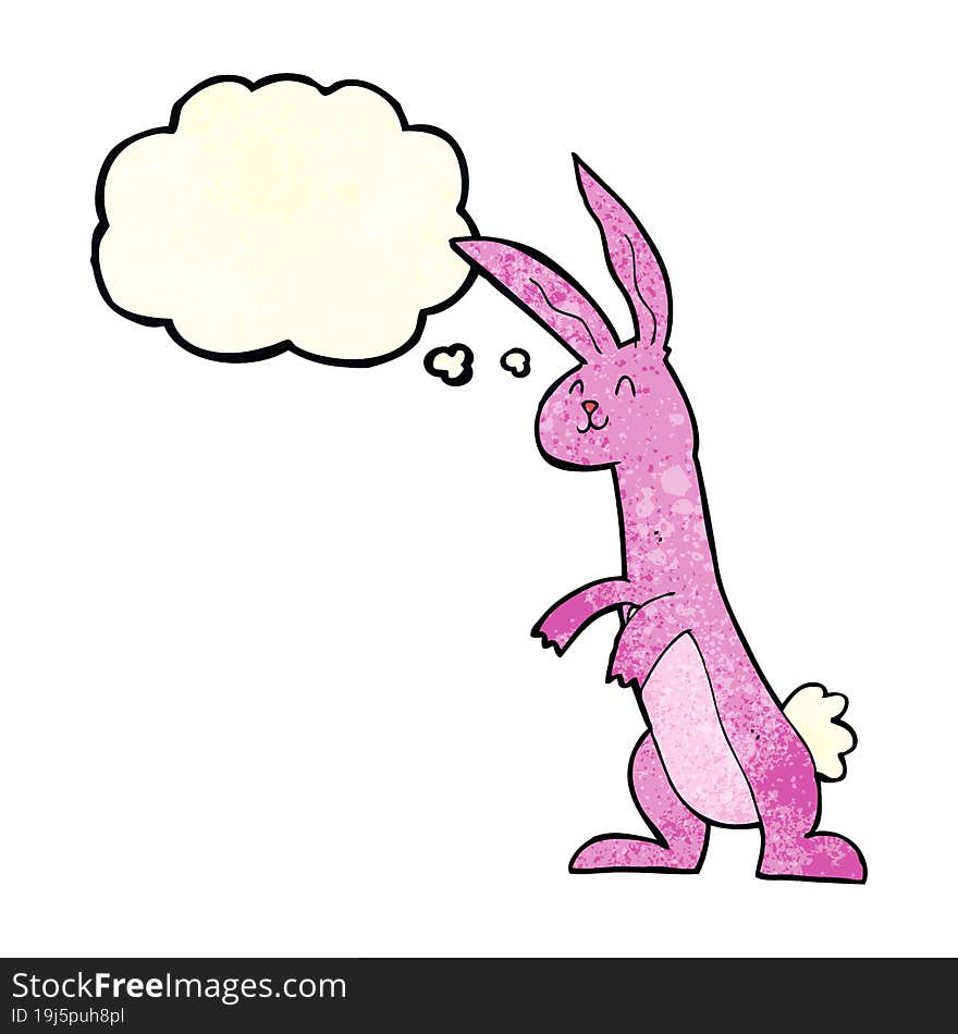 cartoon rabbit with thought bubble